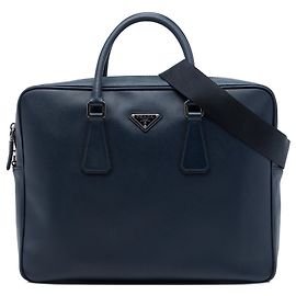 Blue Prada Saffiano Business Bag Blue