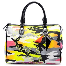 Autre Marque Bolso Boston Dior Anselm Reyle de lona camuflaje amarilla Amarillo