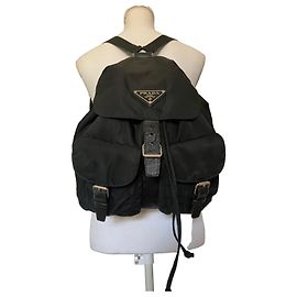 Prada Mochila em Nylon Preto Preto