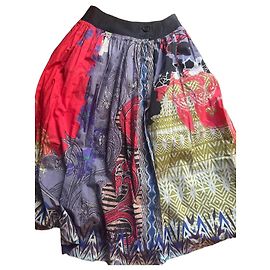 Gonna midi Etro con stampa patchwork Nero Bianco Rosso Blu Verde Grigio Porpora