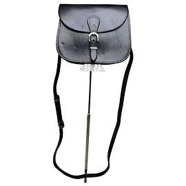 Borsa a tracolla Vintage Courreges Classic Flap Nera Argento Nero