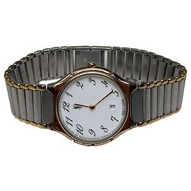 Orologio Bracciale Vintage Yves Saint Laurent Quadrante Bianco Oro Argento Giallo