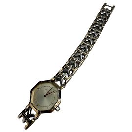 Vintage Yves Saint Laurent Octagonal Bracelet Watch Gold Silver Golden