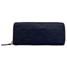 Louis Vuitton Black Leather Zippy Wallet Black