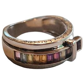 Guy Laroche 750 White Gold Multi-Stone Ring Multiple colors