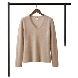 Autre Marque Camisola de Cashmere Bege Decote em V Bege