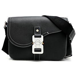 Christian Dior Saddle Flap Messenger Bag Schwarz