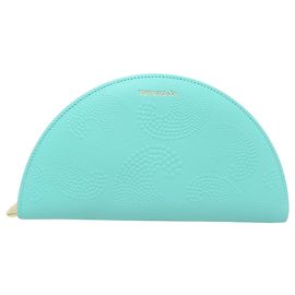 Autre Marque Tiffany & Co. Blue Leather Bi-Fold Wallet Blue