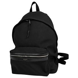 Autre Marque Saint Laurent Black Canvas and Leather Backpack Black