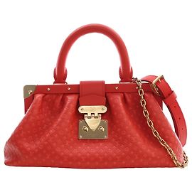 Borsa Nanogram Louis Vuitton in pelle di vitello goffrata rossa Rosso
