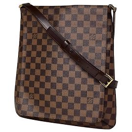 Sac à épaule Louis Vuitton Damier Musette Marron Damier ebène