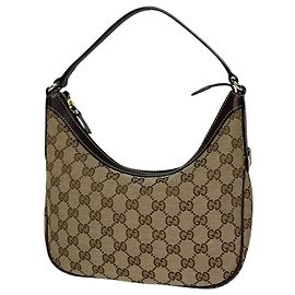 Gucci GG Canvas Schultertasche Braun
