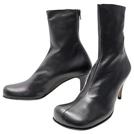 Bottega Veneta Schwarze Leder Stiefeletten Schwarz