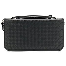 Cartera larga Bottega Veneta Intrecciato Negro