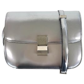 Céline Borsa a tracolla Celine Classic Box Medium in pelle argento Argento