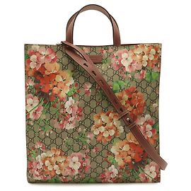 Saco Tote GUCCI GG Blooms Supreme Flower Rosa Multicor Bege