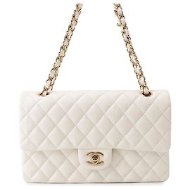 Sac à épaule Chanel Matelassé avec chaîne blanche Blanc