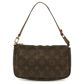 Louis Vuitton Monogram Pochette Accessoires Handbag Brown