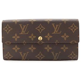 Louis Vuitton Monogram Bi-Fold Long Wallet Brown