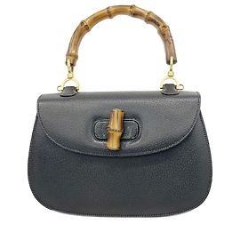 Bolsa Gucci Bamboo de couro preta Preto