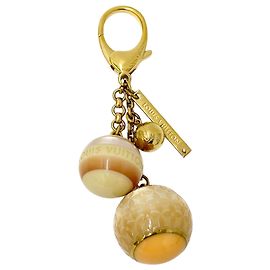 Porte-clés Louis Vuitton - Bijou Sac Mini Lin Rose Beige Orange