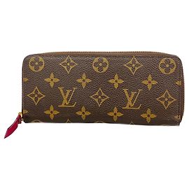 Louis Vuitton Monogram Portefeuille Clemence Long Wallet Fuschia