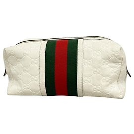 Gucci White Leather Pouch White