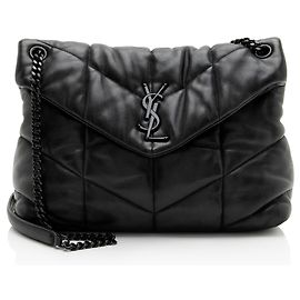 Autre Marque Sac à épaule LouLou Medium en cuir d'agneau monogramme Saint Laurent Noir