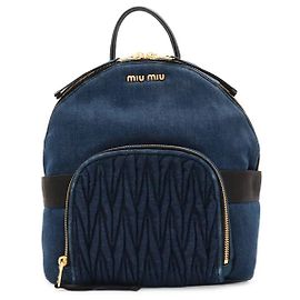 Miu Miu Denim-Rucksack Blau