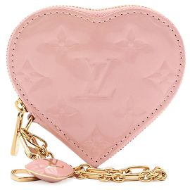 Louis Vuitton Monogram Vernis Heart Coin Case Rosa