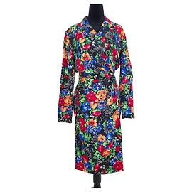 Robe portefeuille Emanuel Ungaro fleurs multicolores en laine Multicolore
