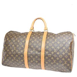 Louis Vuitton Keepall Monogram Canvas 55 Castaño