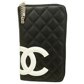 Chanel Cambon Lambskin Long Wallet Black