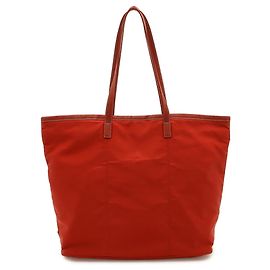 Prada Red Nylon and Leather Tote/Shoulder Bag Red
