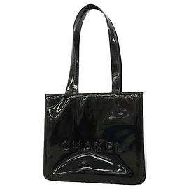 Chanel Tote Bag aus schwarzem Lackleder Schwarz