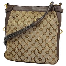 Gucci GG Canvas Shoulder Bag Brown