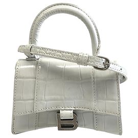 Balenciaga Hourglass Mini 2-Way Shoulder Bag White