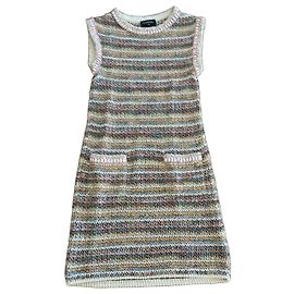 Chanel Multicolored Striped Knitted Mini Dress Multiple colors
