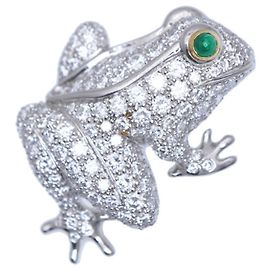 Autre Marque Tiffany & Co. Nature Frog Brooch Silvery