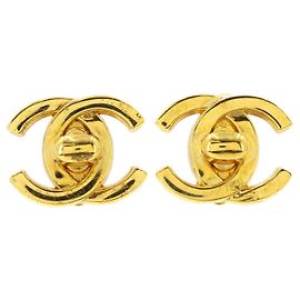 Orecchini a clip Chanel Coco Mark Turnlock D'oro