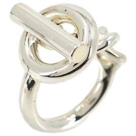 Hermès Hermes Croisette Large Ring Silvery