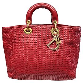 Christian Dior Dior Intrecciato Handbag Red