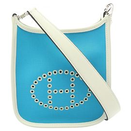 Hermès Hermes Evelyne TPM Handbag Blue Other Light green