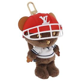 LOUIS VUITTON LV Louis Bear Cricket Bag Charm Pelliccia Marrone M03678 LV Auth 199080SAM Marrone Altro