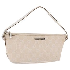 GUCCI GG Canvas Accessory Pouch Beige Gold 039 1103 2123 Auth mr2881 Beige Golden