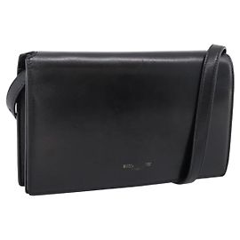 Autre Marque SAINT LAURENT Shoulder Bag Leather Black Gold Auth bs36963 Black Golden