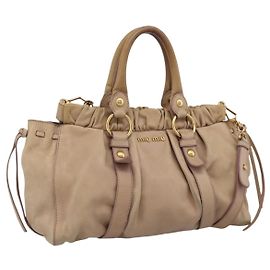 Borsa a mano Miu Miu in pelle 2way Beige tono oro Auth 199333A Beige Altro