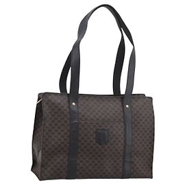 Céline Sac Cabas CELINE Macadam PVC Cuir Noir Doré Auth 202273 Noir Autre