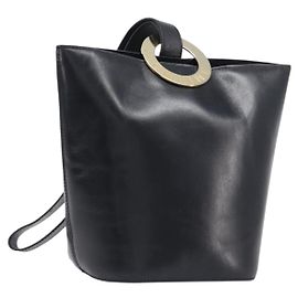 Céline Bolsa de Ombro CELINE em Couro Preta Detalhes Dourados Auth 200820A Preto Outro