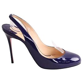 Escarpins Christian Louboutin en cuir verni bleu Bleu